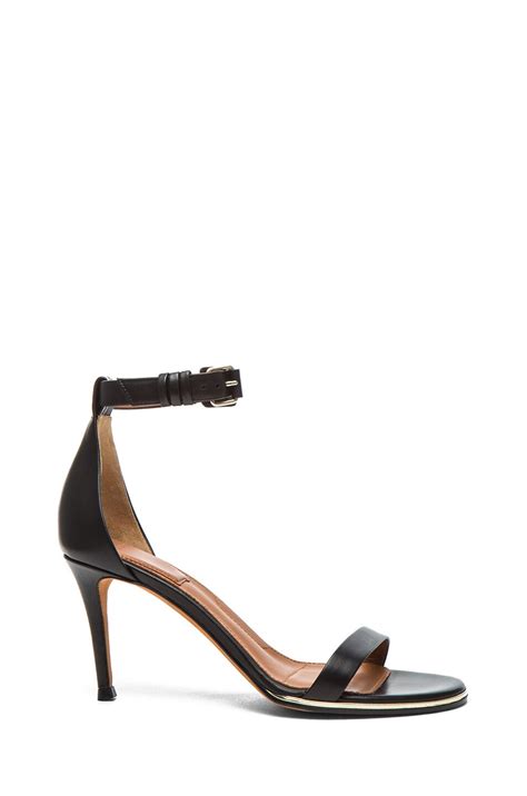 Givenchy Nadia Calfskin Leather Sandals in Black 